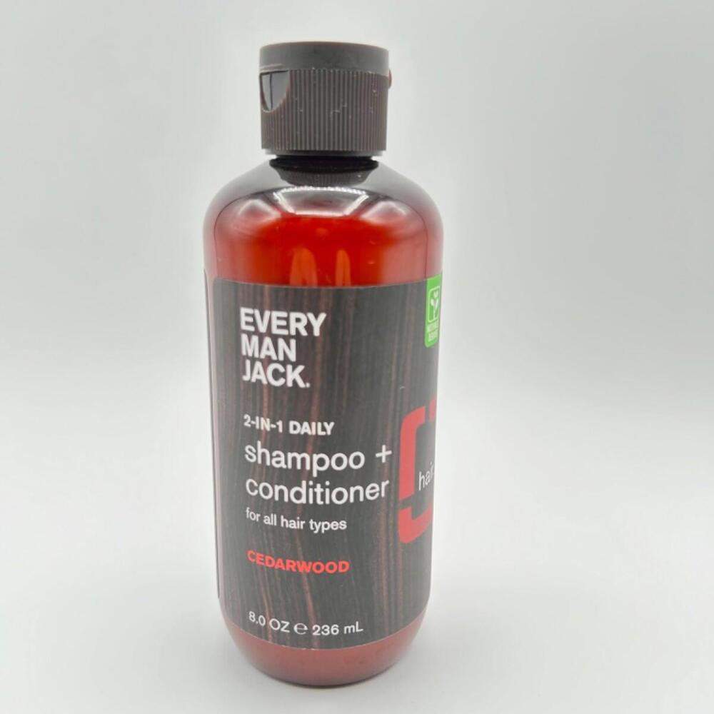 New Every Man Jack 2 In 1 Shampoo + Conditioner Cedarwood 8oz